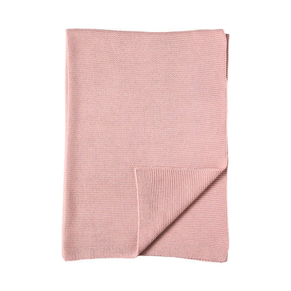 Knitted pram blanket - Dusty rose