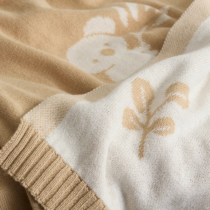 Knitted pram blanket - Australiana