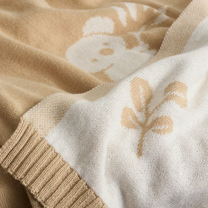 Knitted pram blanket - Australiana