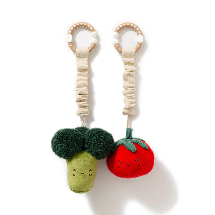 Stroller Toys 2pk - Broccoli & Tomato