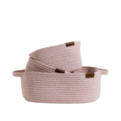 Cotton Rope Nursery 3pc Storage Set - Pink