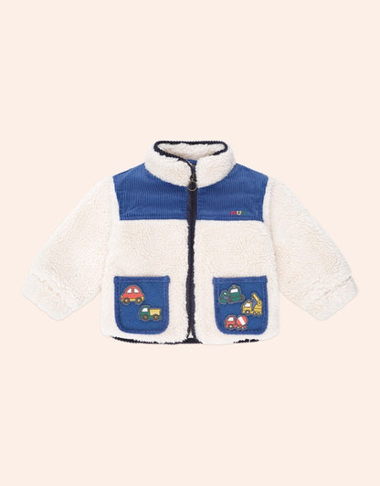 Patches Cord Sherpa Jacket - Cobalt