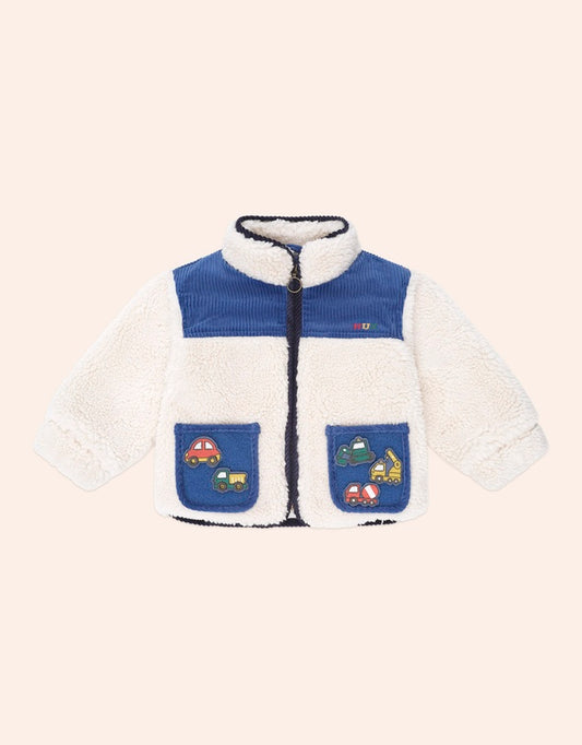 Patches Cord Sherpa Jacket - Cobalt