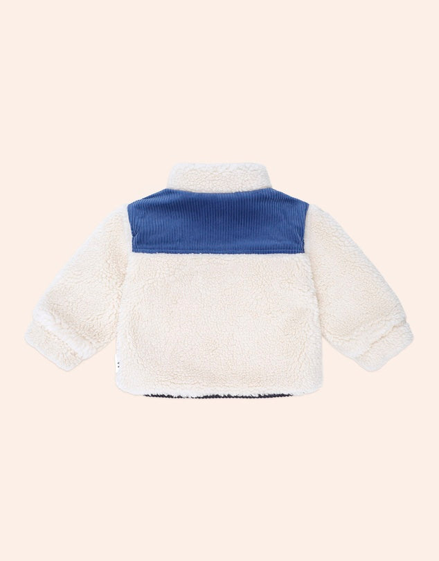 Patches Cord Sherpa Jacket - Cobalt
