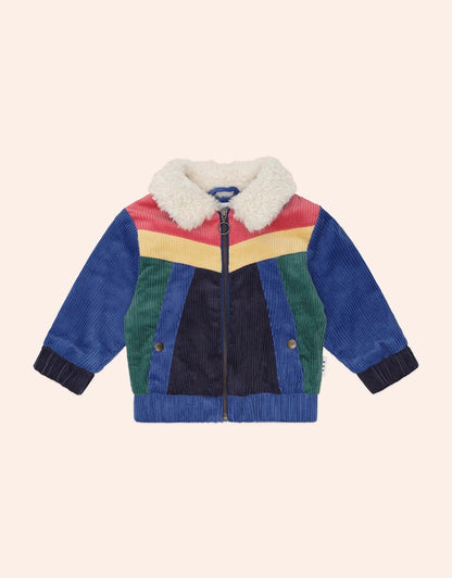 Colour Block Cord Jacket - Cobalt