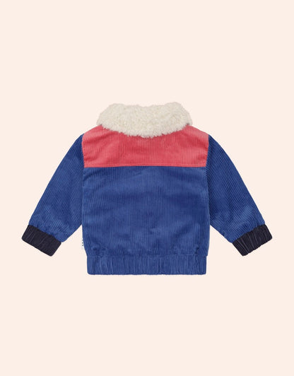 Colour Block Cord Jacket - Cobalt