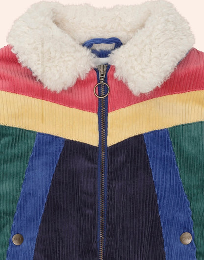 Colour Block Cord Jacket - Cobalt