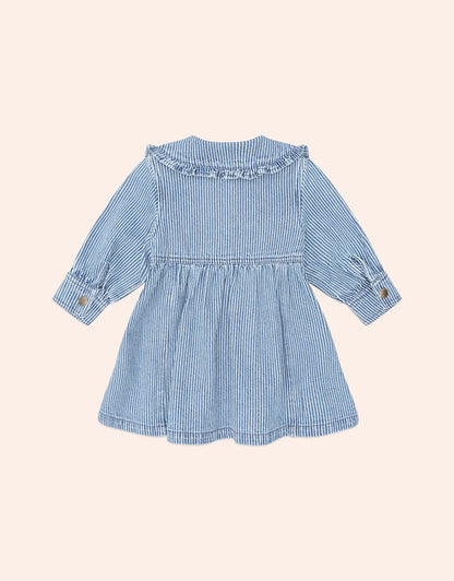 Vintage Bow Collar Denim Dress