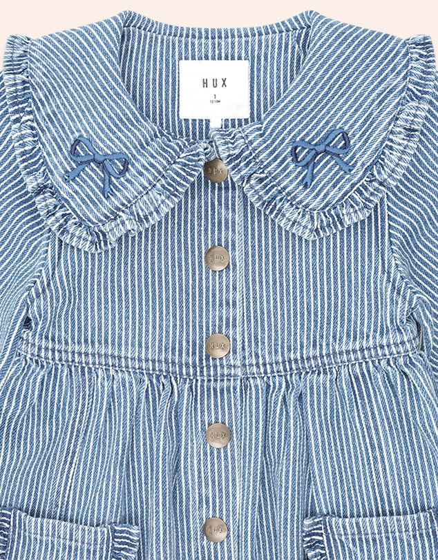 Vintage Bow Collar Denim Dress