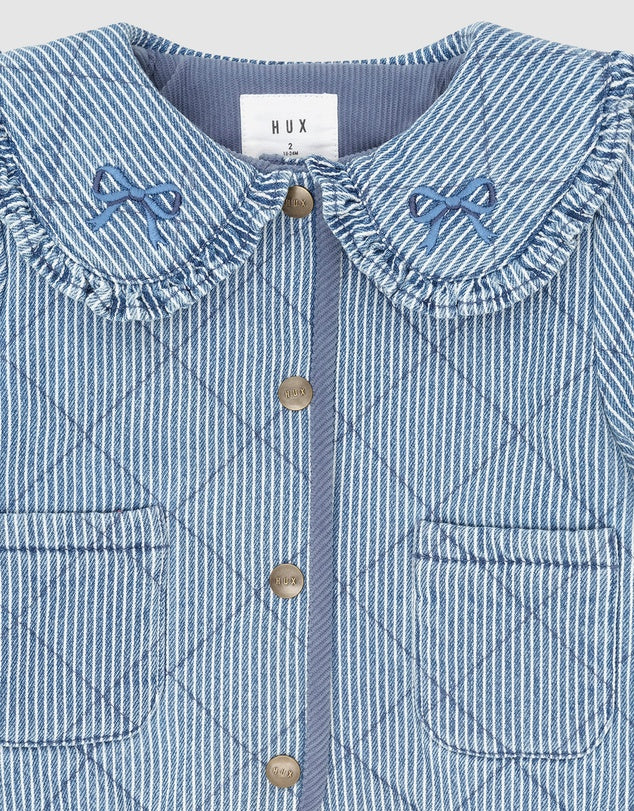 Vintage Bow Collar Denim Jacket