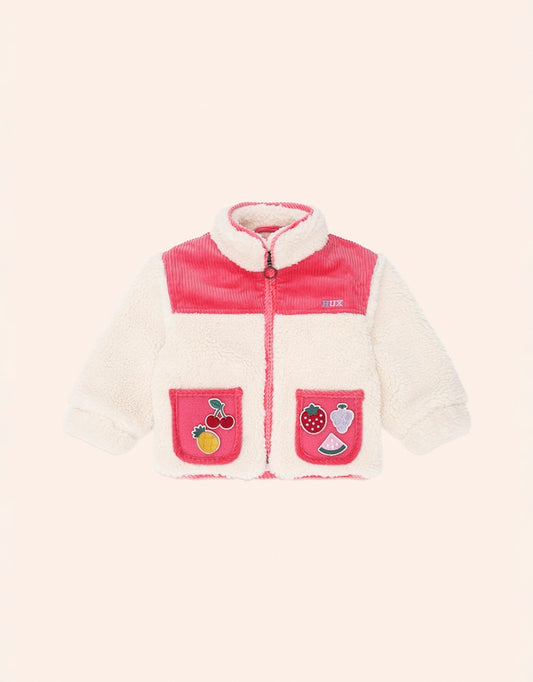 Sherpa Cord Patches Jacket - Cherry