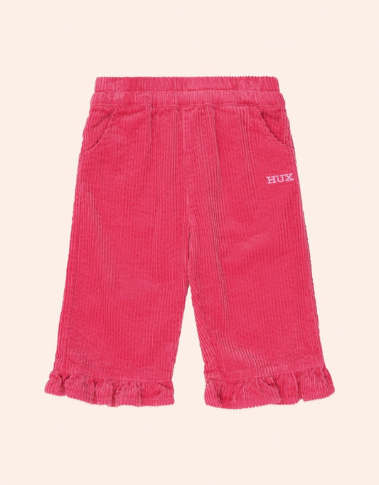 Cord Frill Hem Pant - Cherry
