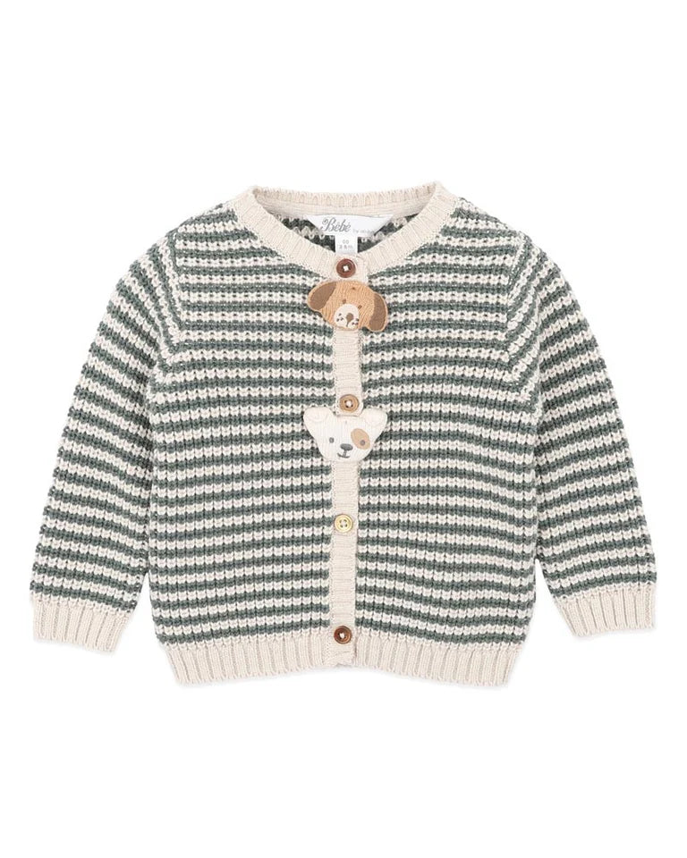 Otto Stripe Organic Knitted Cardigan