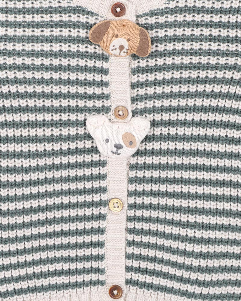 Otto Stripe Organic Knitted Cardigan