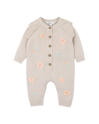 Fern Hand Emb. Organic Knitted Romper