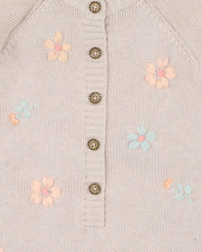 Fern Hand Emb. Organic Knitted Romper