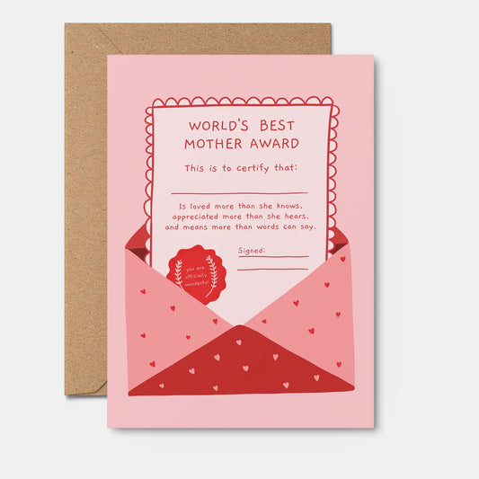 World’s Best Mother Award Card
