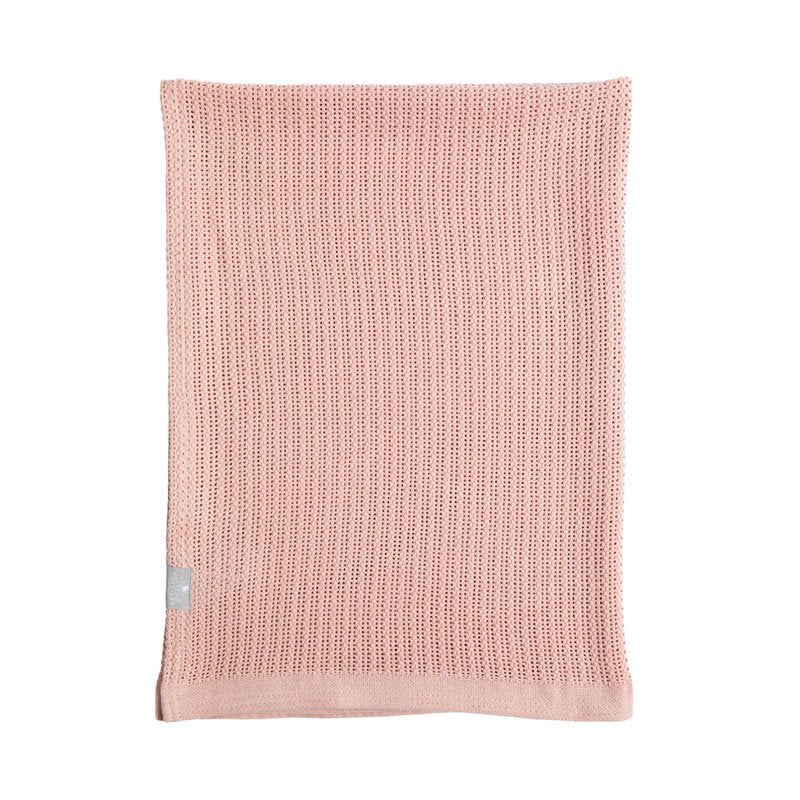 Cotton Bassinet Cellular Blanket - Dusty Pink