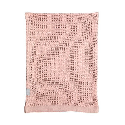 Cotton Bassinet Cellular Blanket - Dusty Pink