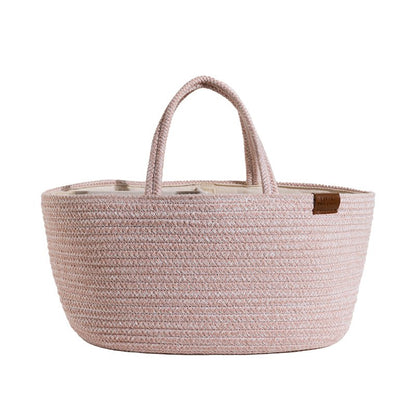 Cotton Rope Storage Nappy Caddy - Pink
