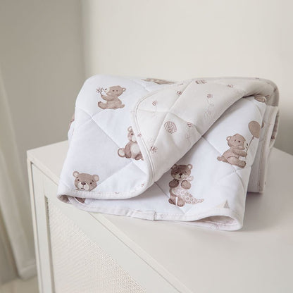 Quilted Cot Comforter - Cuddly Bear