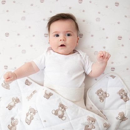 Quilted Cot Comforter - Cuddly Bear