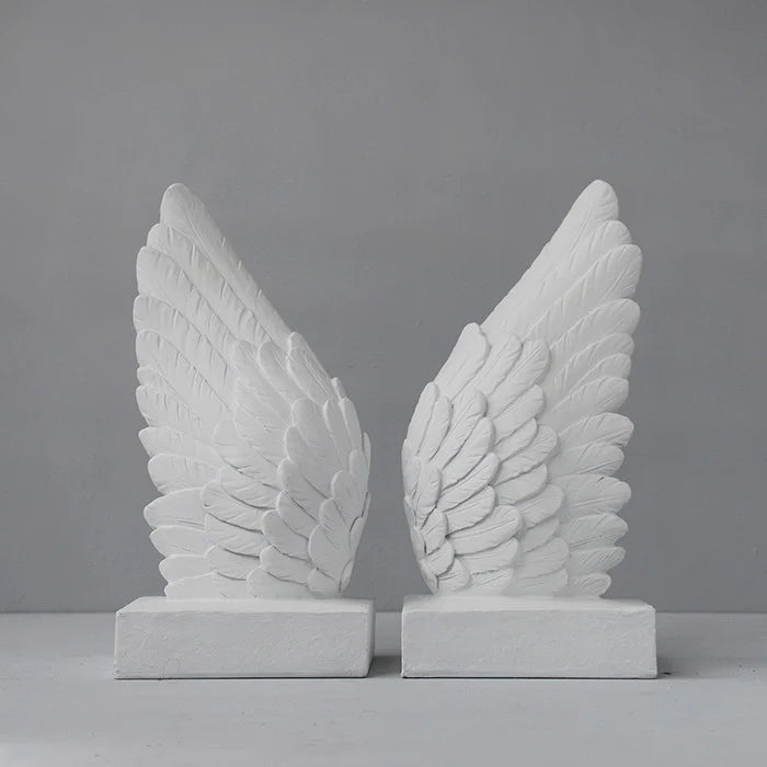 Wings Bookends Set - White