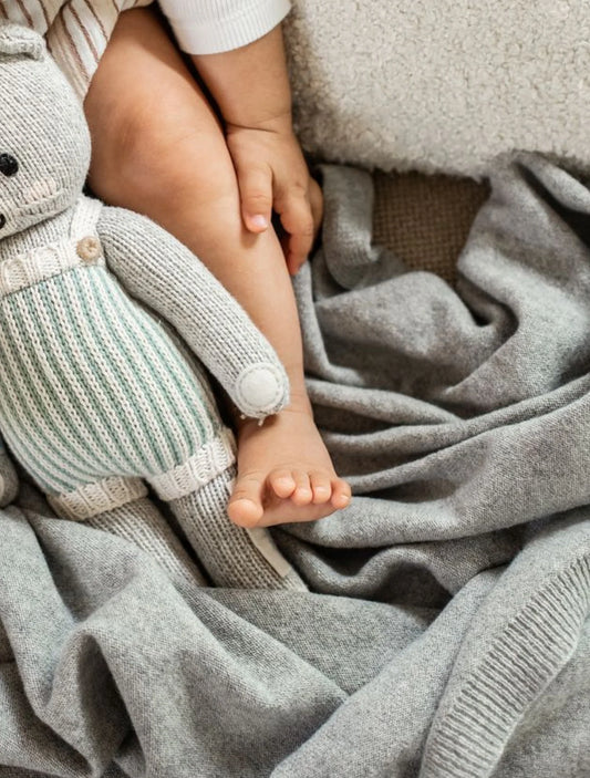 Raji Cashmere Blanket - Grey