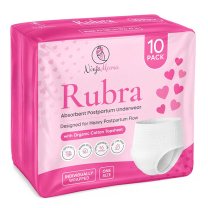 Rubra® Disposable Absorbent Postpartum Underwear With Organic Cotton 10pk