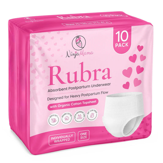 Rubra® Disposable Absorbent Postpartum Underwear With Organic Cotton 10pk