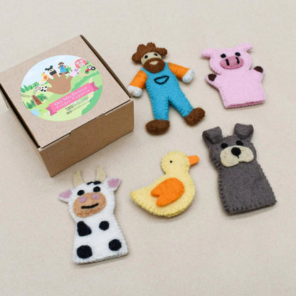 Old MacDonald Farm Animal Finger Puppet Set