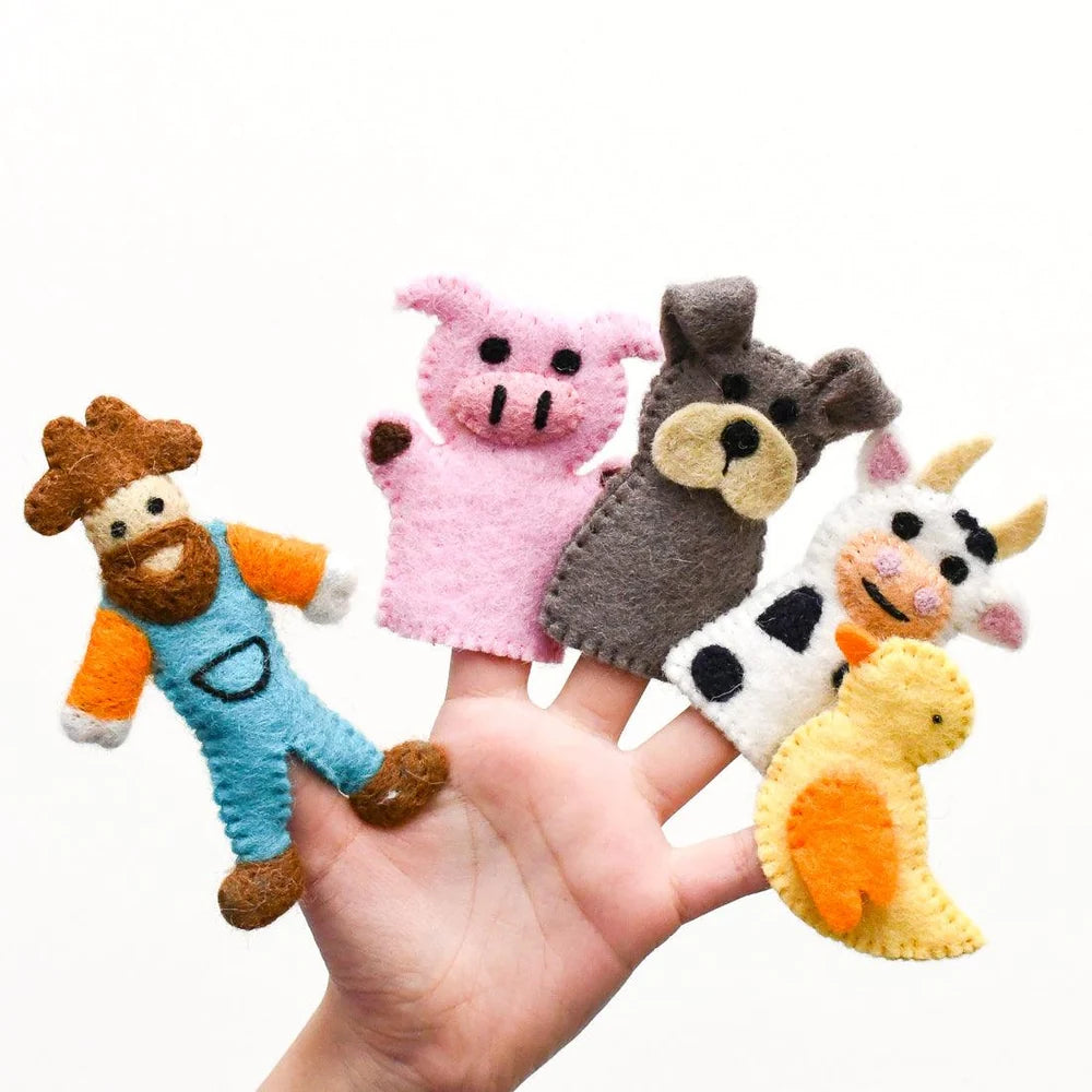 Old MacDonald Farm Animal Finger Puppet Set