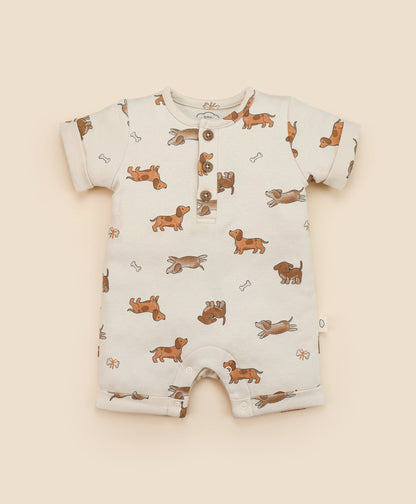 Organic Cotton Romper - Dachshund Dog