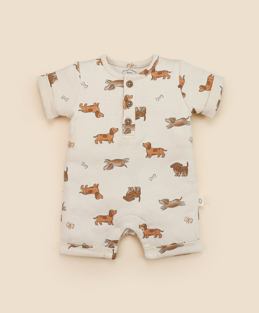 Organic Cotton Romper - Dachshund Dog