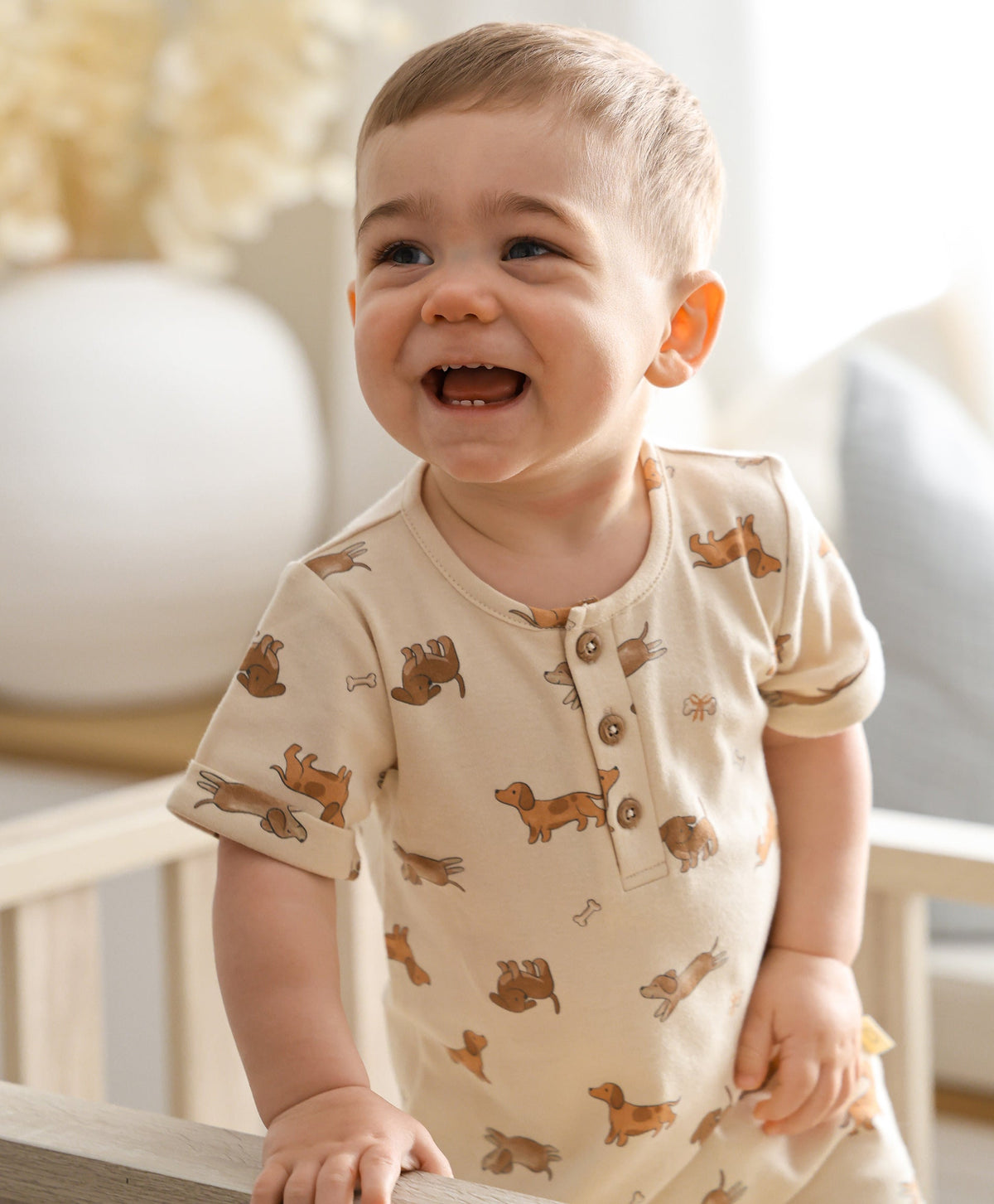Organic Cotton Romper - Dachshund Dog