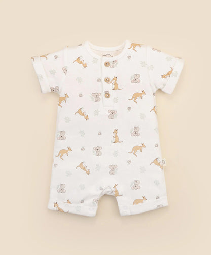 Organic Cotton Romper - Kangaroo & Koala