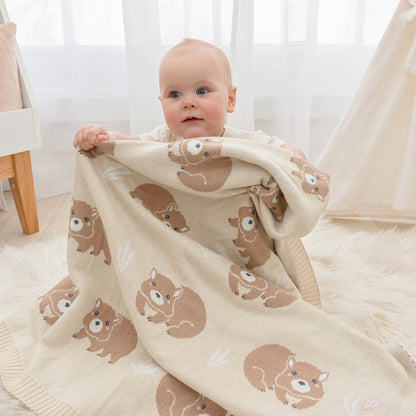 Cotton Blanket - Beige Wombat