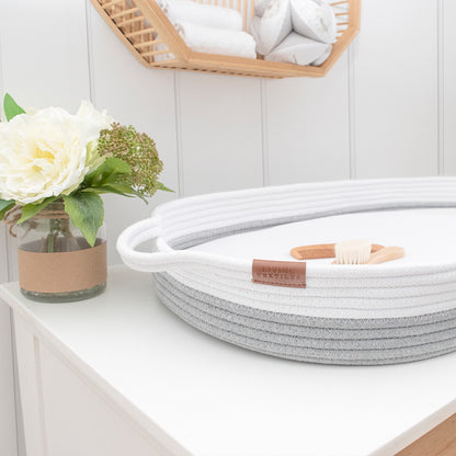 Rope Change Basket - White/Grey