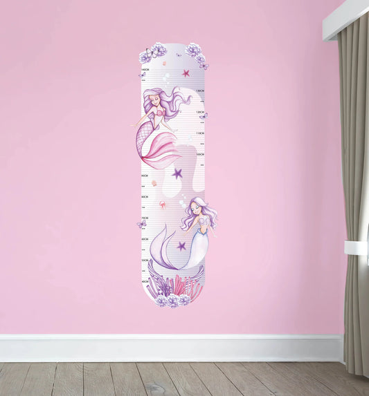 Mermaid Height Chart Wall Decals