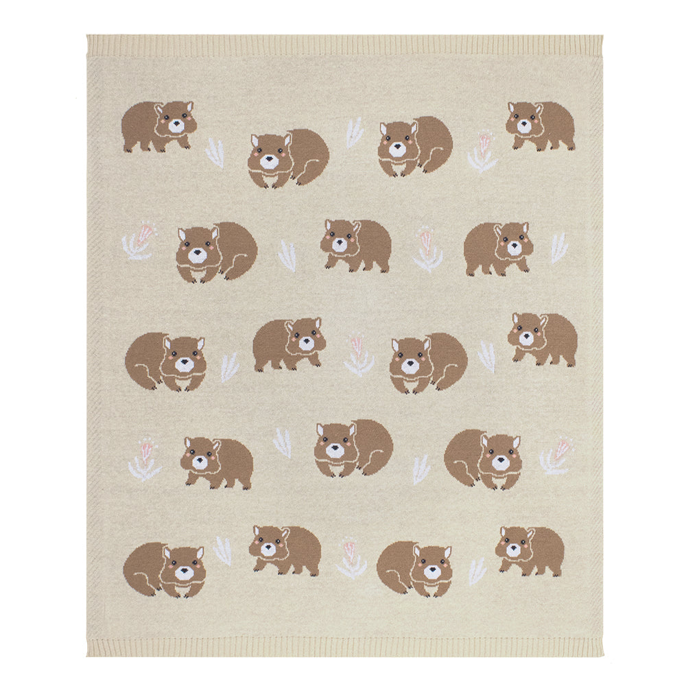 Cotton Blanket - Beige Wombat
