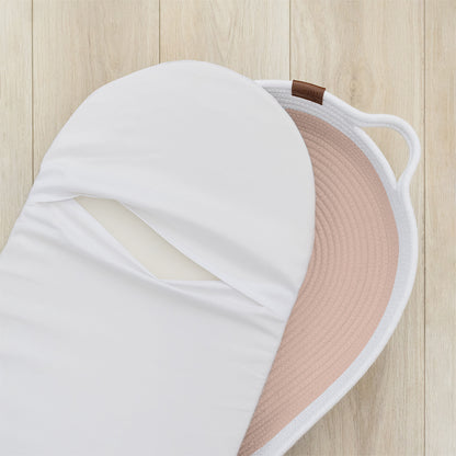 Rope Change Basket - White/Blush