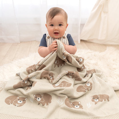 Cotton Blanket - Beige Wombat