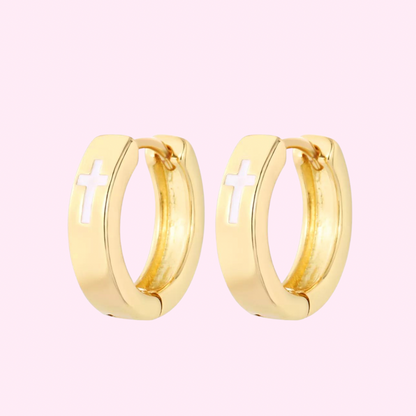 Gold Cross Earrings