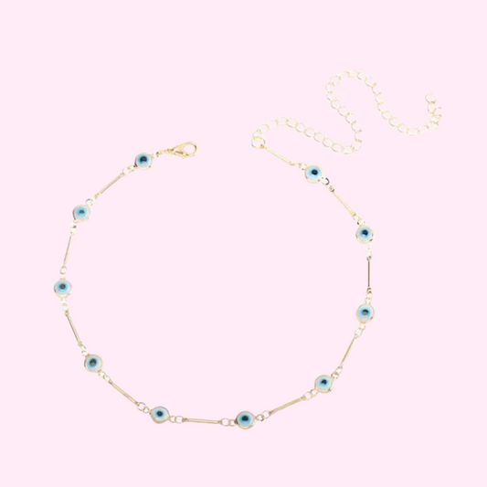 Light Blue Eye Necklace
