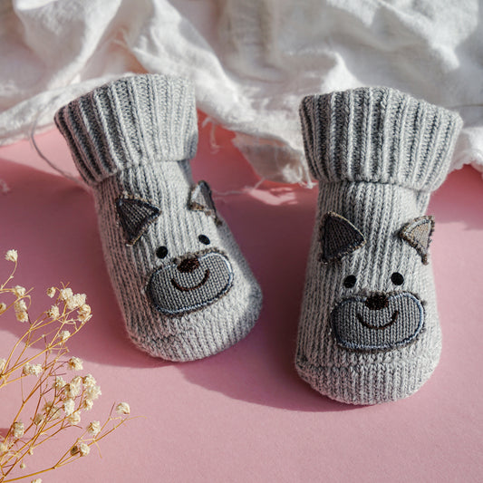 Knitted Puppy Bootie Socks