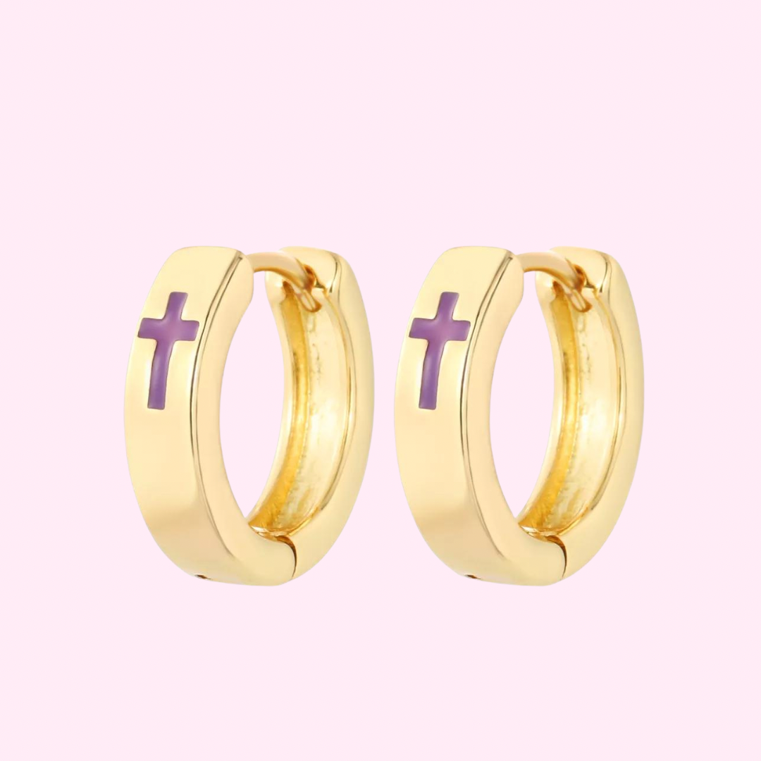 Gold Cross Earrings
