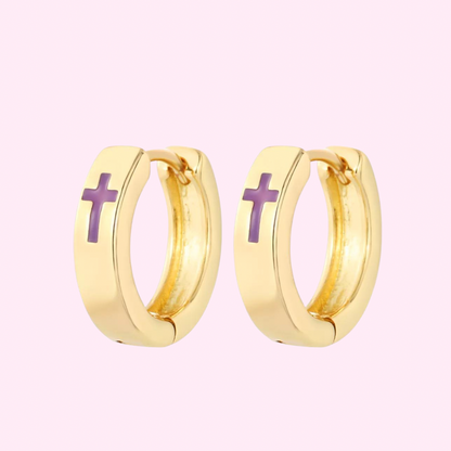 Gold Cross Earrings