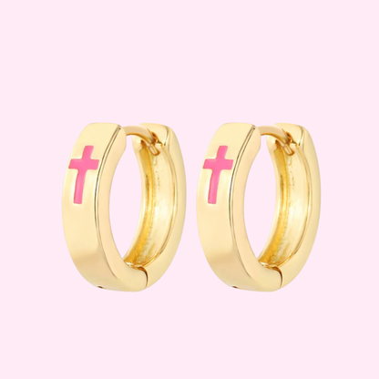 Gold Cross Earrings