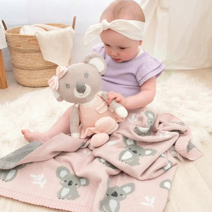 Cotton Blanket - Blush Koala