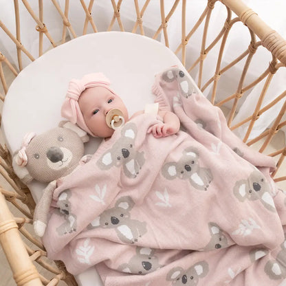 Cotton Blanket - Blush Koala